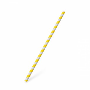 Slamka papierová JUMBO žltá špirála 25 cm, Ø 8 mm [100 ks] 40705