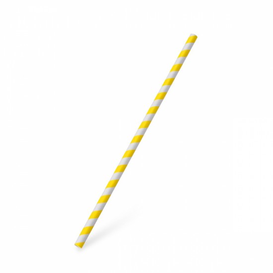 Slamka papierová JUMBO žltá špirála 25 cm, Ø 8 mm [100 ks] 40705