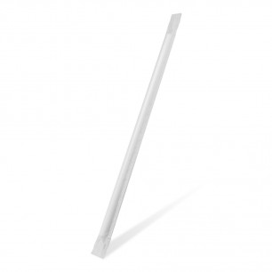 Slamka papierová JUMBO biela 25cm, Ø 8mm hygienicky balená [100 ks] 40930