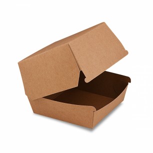 Box na hamburger hnedý 11 x 11 x 9 cm, nepremastiteľný [50 ks] 48506