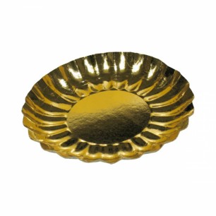 Papierové taniere okrúhle Ø 21 cm zlaté [2 ks] 65291