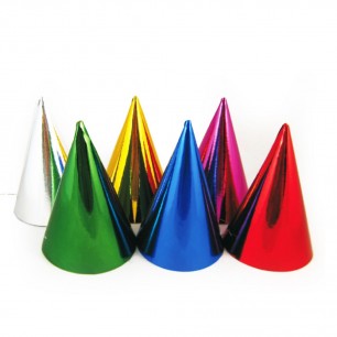 Papierové farebné klobúčiky [6 ks] 66841