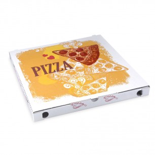 Krabica na pizzu z vlnitej lepenky 34,5 x 34,5 x 3 cm [100 ks] 71934