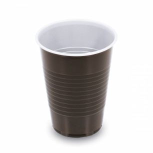Kávový pohár hnedo-biely 0,18 l -PP- (Ø 70 mm) [100 ks] 73261