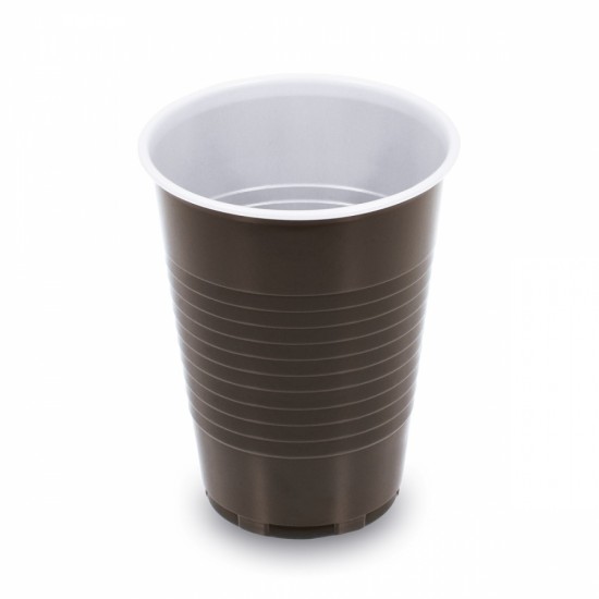 Kávový pohár hnedo-biely 0,18 l -PP- (Ø 70 mm) [100 ks] 73261