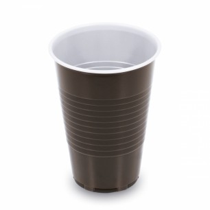 Kávový pohár hnedo-biely 0,2 l -PP- (Ø 70 mm) [100 ks] 73262