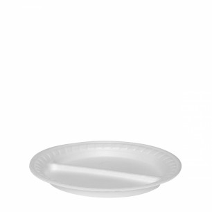 Termo-tanier delený na 2 porcie, biely Ø 22,5 cm [100 ks] 75202