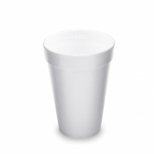 Termo-pohár biely z penového PS 0,25 l (Ø 80 mm) [20 ks] 75525