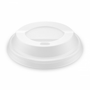 Viečko vypuklé biele (CPLA) -BIO- pre poháriky Ø 80 mm [100 ks] 76593