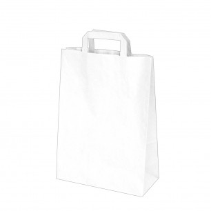Papierová taška 26+14 x 32 cm biela [250 ks] 47028