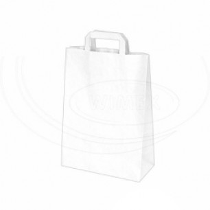 Papierová taška 22+10 x 28 cm biela [250 ks] 47020