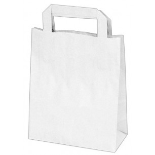 Papierová taška 18+8 x 22 cm biela [50 ks]  47312